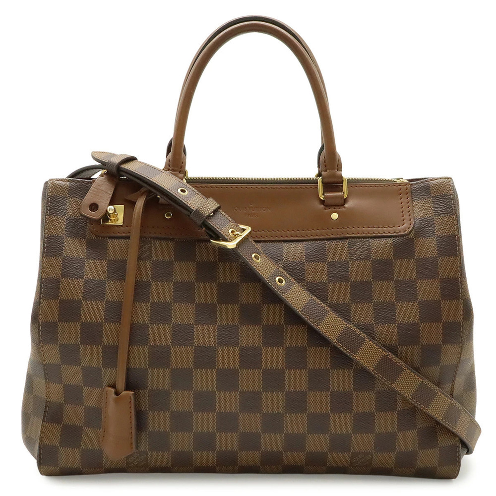 LOUIS VUITTON Damier Greenwich Handbag Boston Bag Shoulder